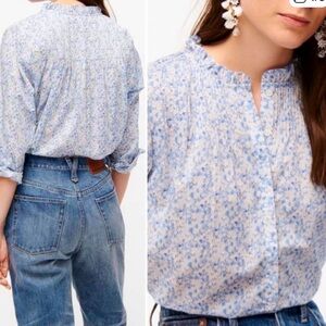 J.Crew Liberty London Misti Valeria Floral Print Classic Ruffle Popover Top